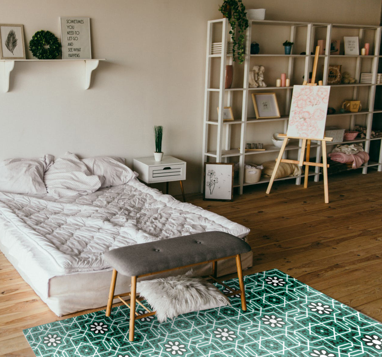 Alfombra vinílica hidráulica patrón marroquí - TenVinilo