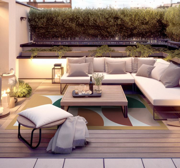 Alfombra vinílica moderna segmentos abstractos angulares - TenVinilo