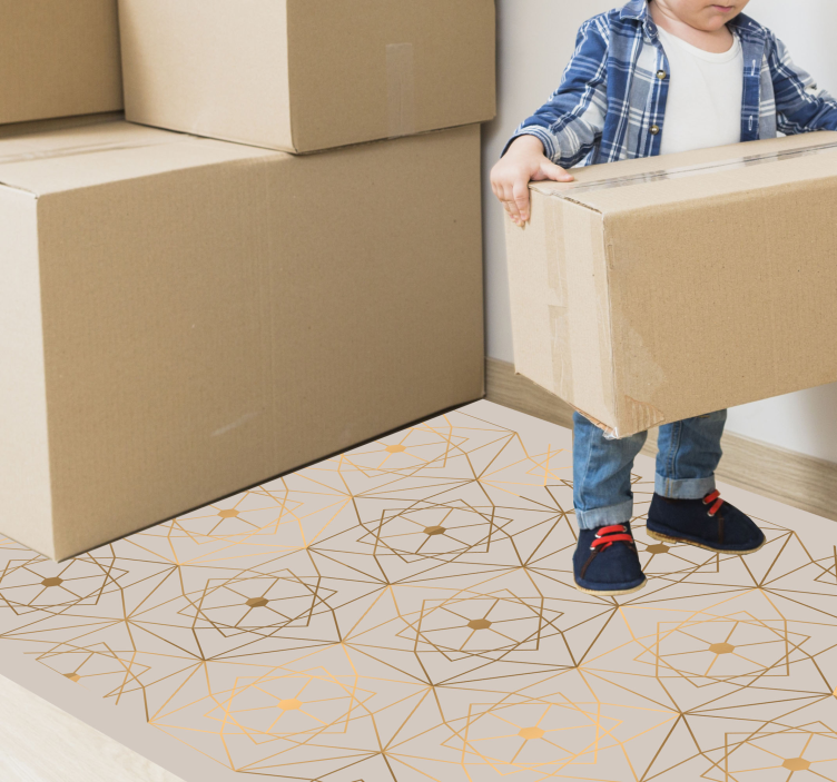 Alfombra vinílica geométrica patrón abstracto de líneas - TenVinilo