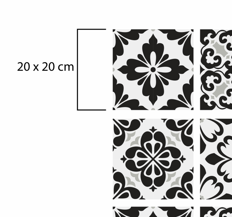 Alfombra vinílica cocina azulejos negro y blanco - TenVinilo