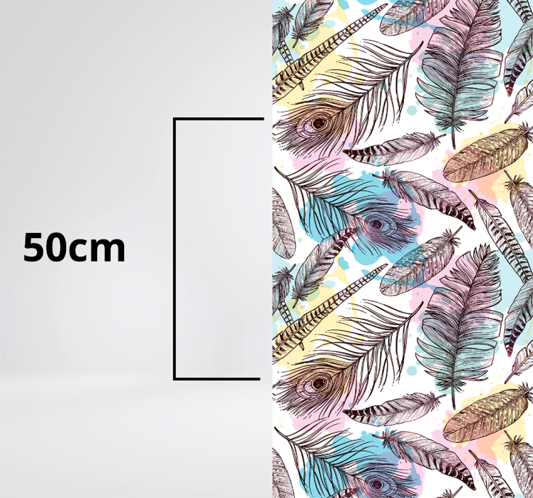 Alfombra vinílica flores motivo de plumas - TenVinilo