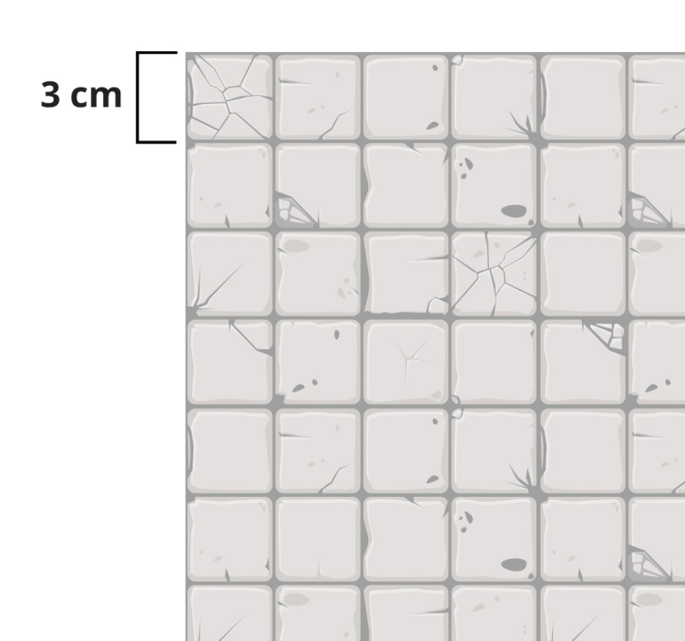Alfombra vinílica hidráulica baldosas grises envejecidas - TenVinilo