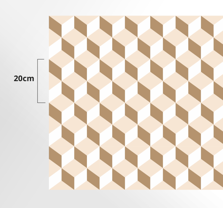 Alfombra vinilo cocina moderna cubos beige - TenVinilo