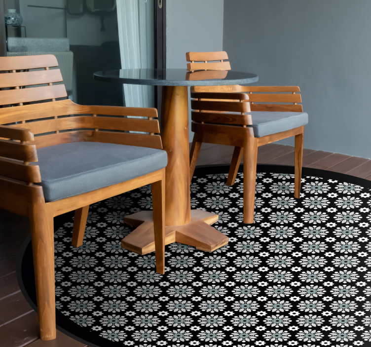 Alfombra naturaleza soles en blanco y negro - TenVinilo