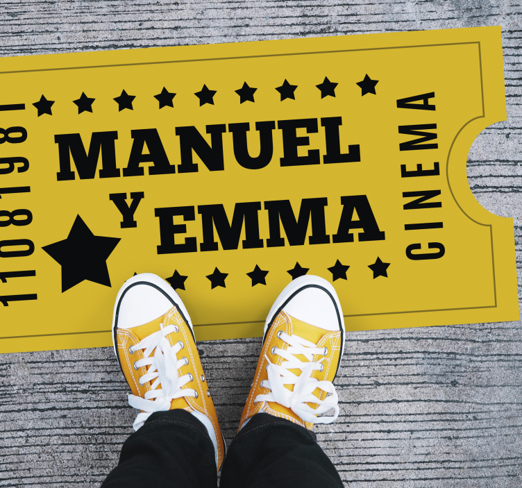 Alfombra vinílica nombre entrada cinema retro - TenVinilo