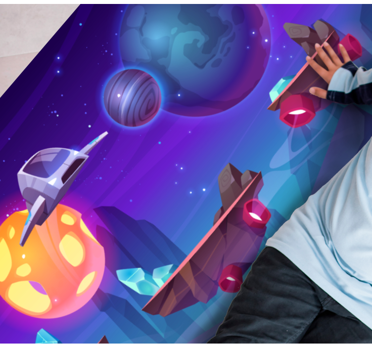 Alfombra vinílica de estrellas Transbordador espacial de dibujos  - TenVinilo