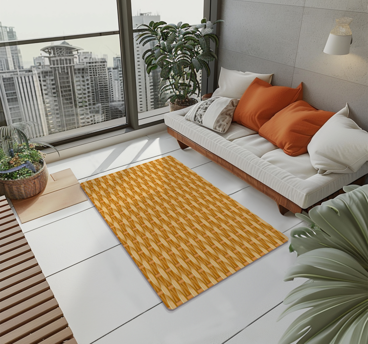 Alfombra vinílica efecto madera textura trenzada - TenVinilo