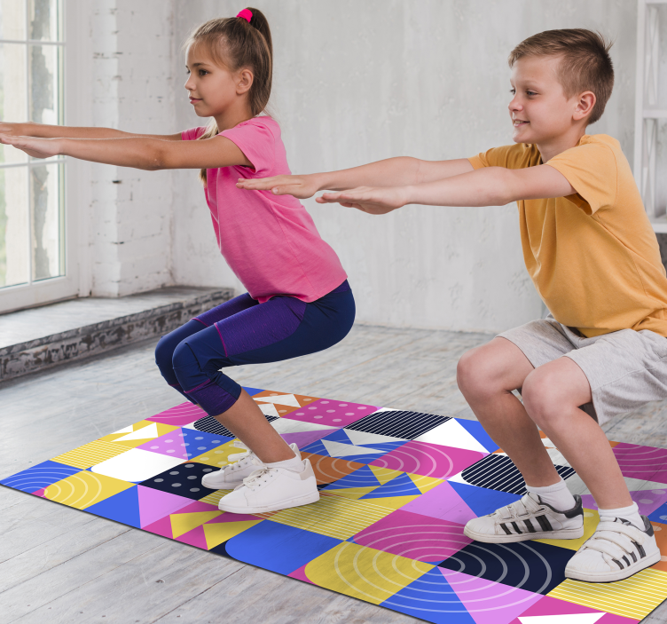 Afombra vinílica estilo mosaico de memphis - TenVinilo