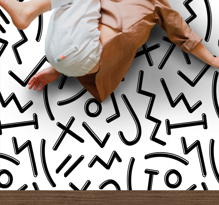 Alfombra vinílica juvenil blanco y negro - TenVinilo