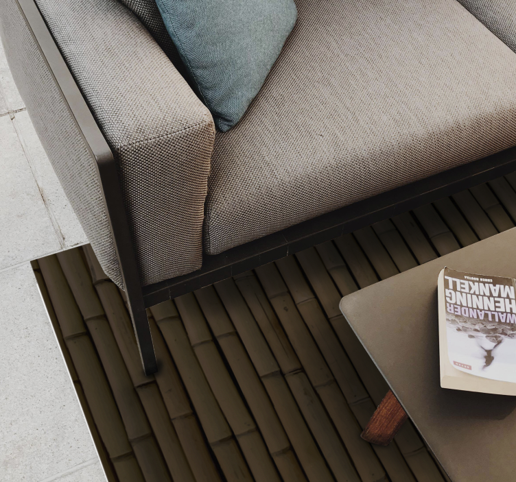 Alfombra vinílica marrón imitación de bambú - TenVinilo