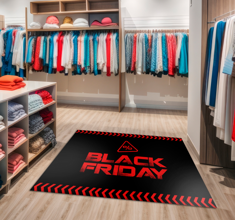 Alfombra vinílica negra alerta Black Friday - TenVinilo