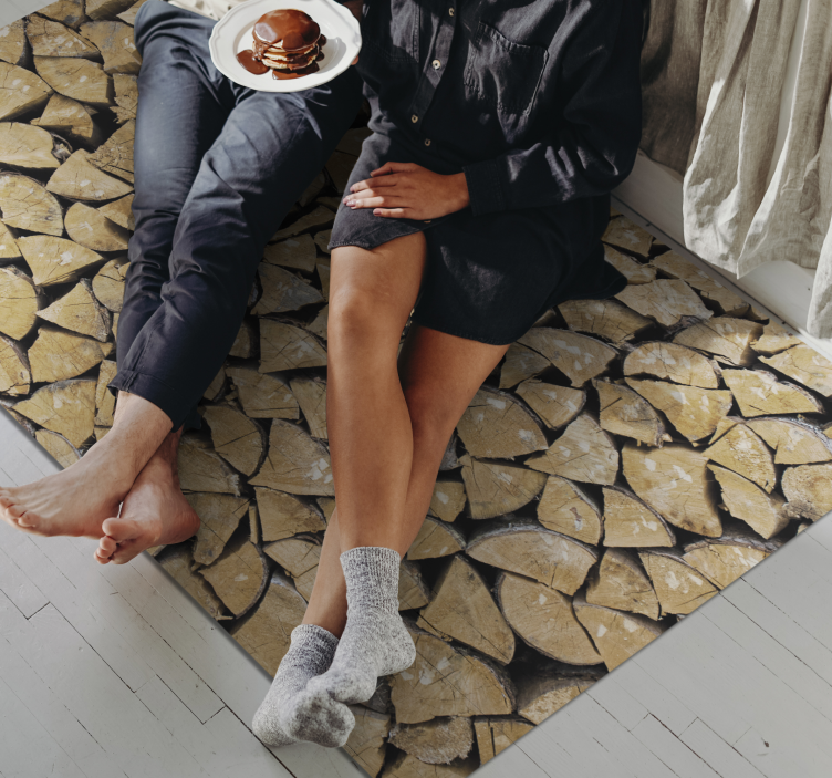 Alfombra vinílica madera troncos realistas - TenVinilo