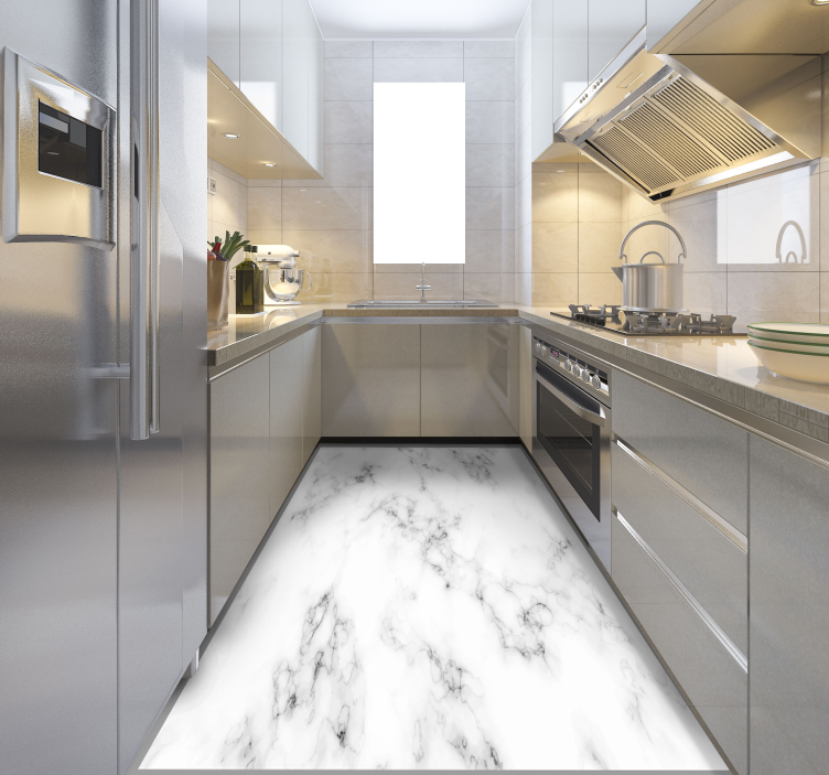 Alfombra vinilo cocina mármol gris - TenVinilo