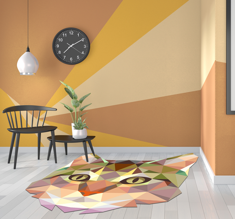 Alfombra vinilica gato geometrico - TenVinilo