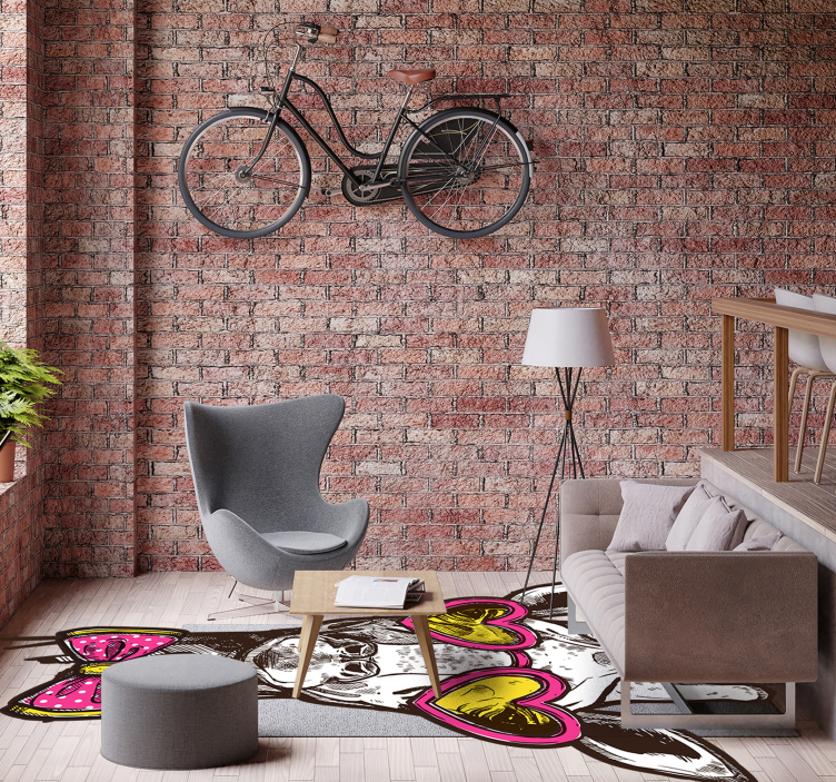 Alfombra vinilica girafa hipster - TenVinilo