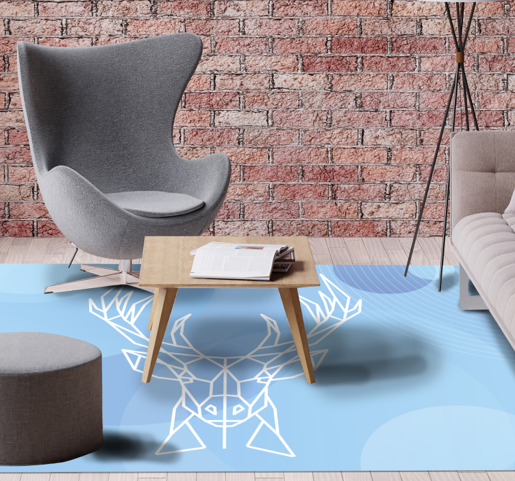 Alfombra vinílica animales cabeza de ciervo geométrica - TenVinilo