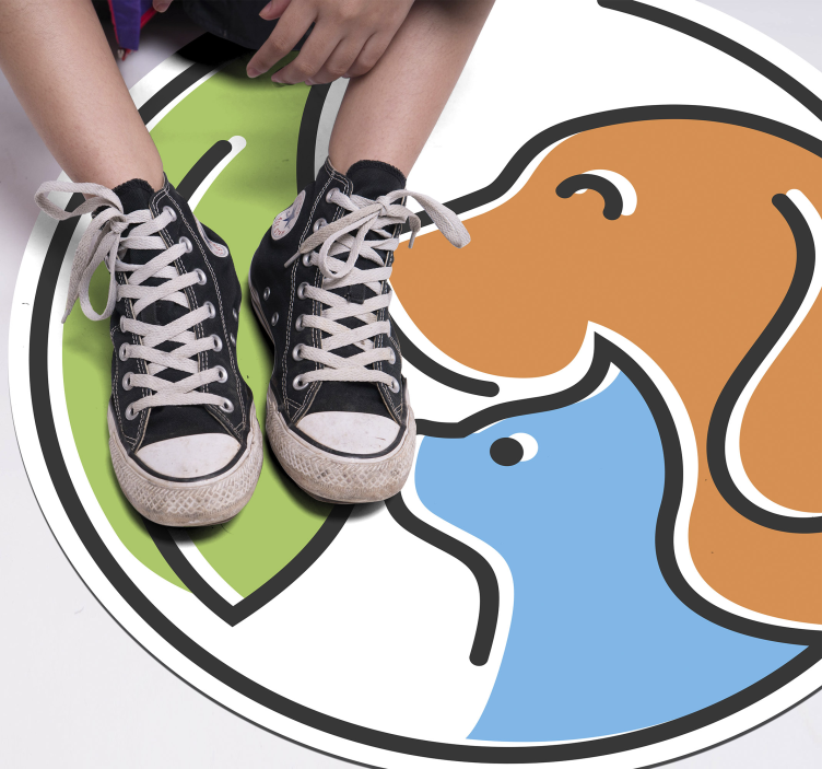 Alfombra vinílica animales caras abstractas - TenVinilo