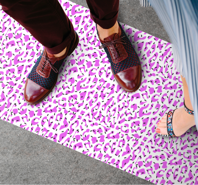 Alfombra vinílica animal print estampado de leopardo fucsia - TenVinilo