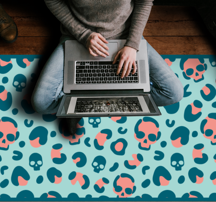 Alfombra vinílica animal print juego de calaveras - TenVinilo