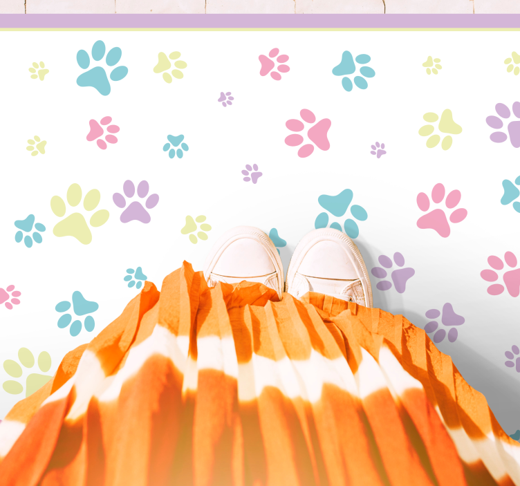 Alfombra vinílica animal print estética de huellas de patas - TenVinilo