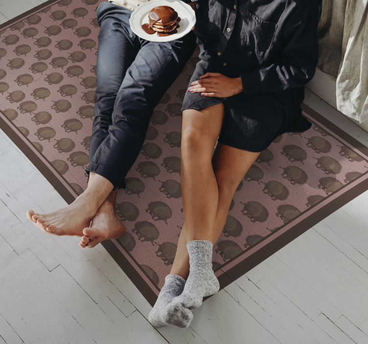 Alfombra vinílica animales patrón de erizo - TenVinilo