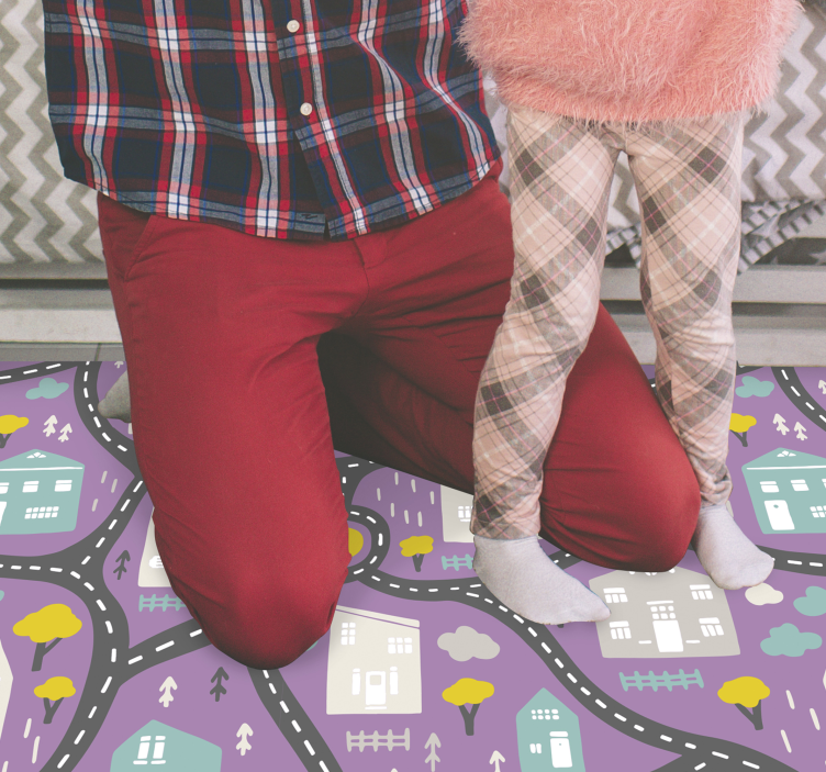 Alfombra vinílica carretera juego de hoja de ruta - TenVinilo