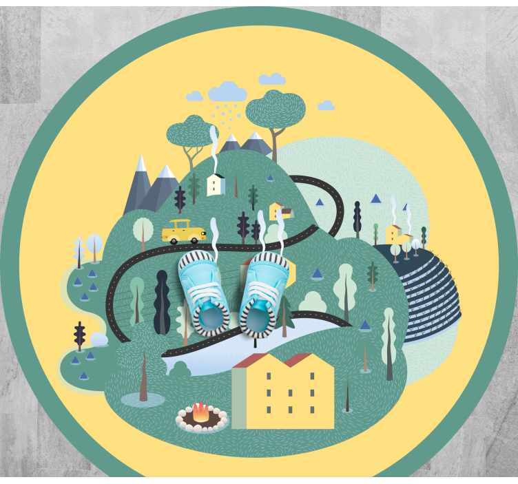 Alfombra vinílica carretera viaje lúdico por el paisaje - TenVinilo