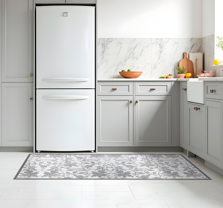 Alfombra vinílica cocina damasco de cemento - TenVinilo