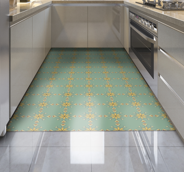 Alfombra vinílica cocina decoración geométrica de la cocina - TenVinilo