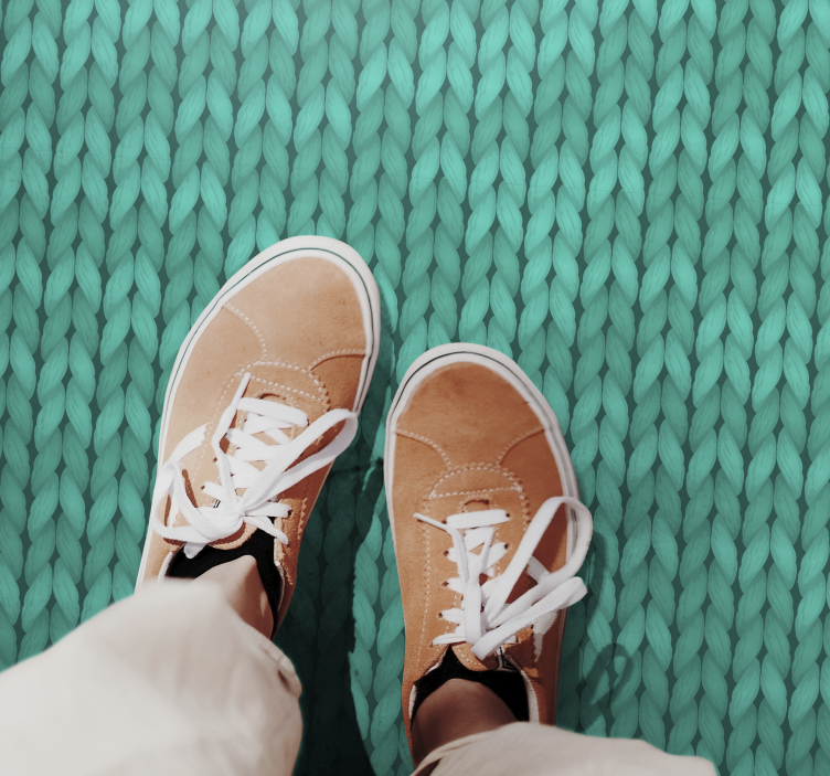 Alfombra vinilo cocina textura cuerda verde - TenVinilo