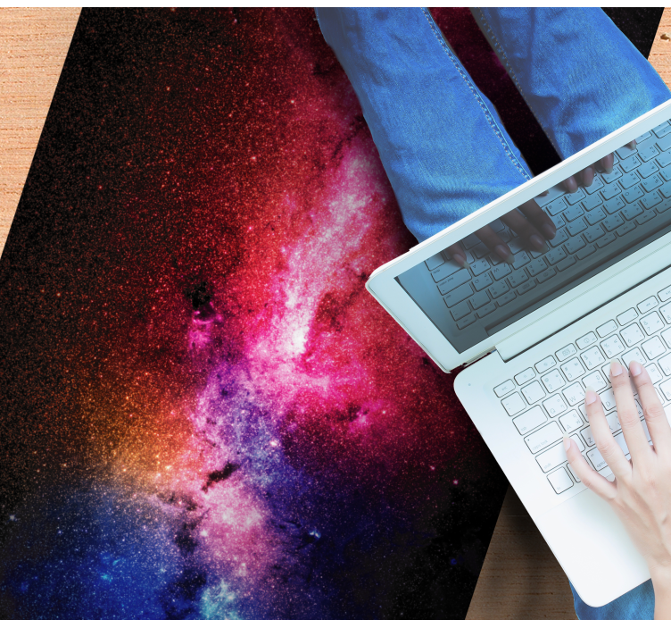 Alfombra vinílica de estrellas explosión de color galáctica - TenVinilo