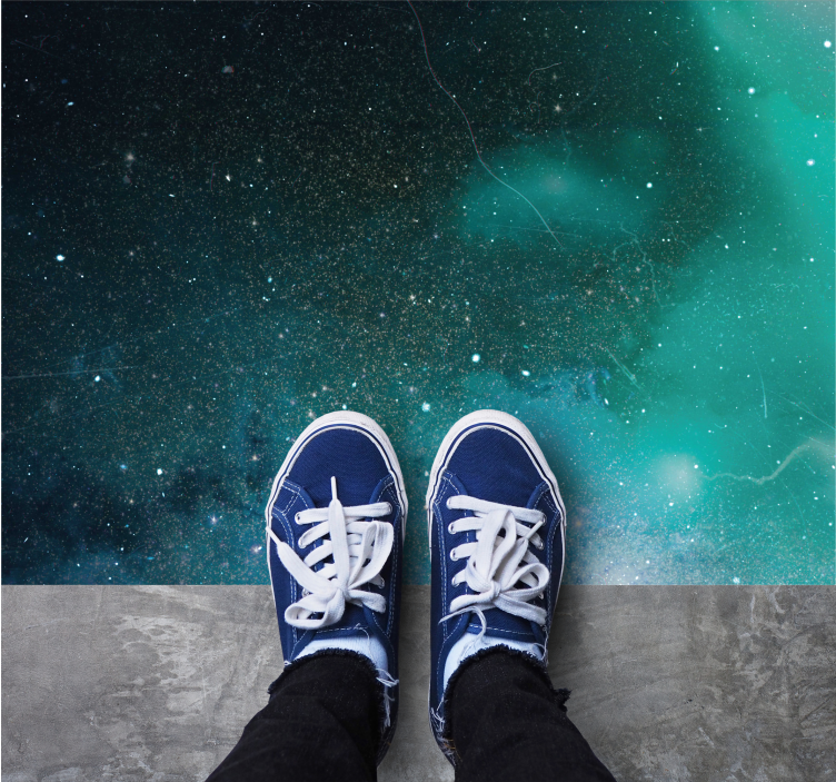 Alfombra vinílica de estrellas tono de galaxia cósmica - TenVinilo