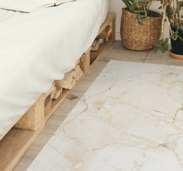 Alfombra vinílica dormitorio piedra elegantemente pulida - TenVinilo