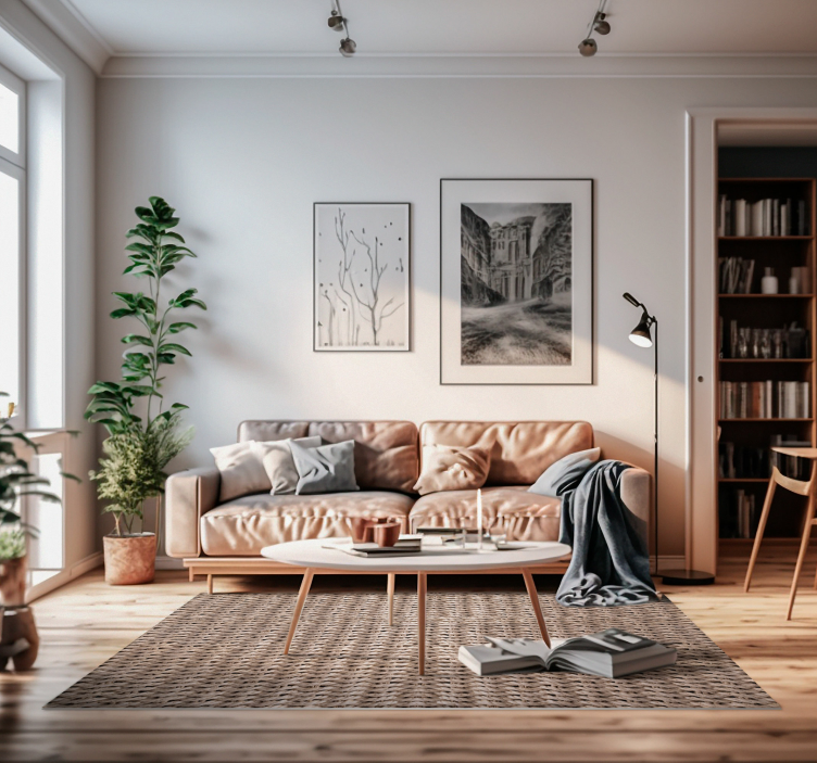 Alfombra de vinilo étnica textura de caña - TenVinilo