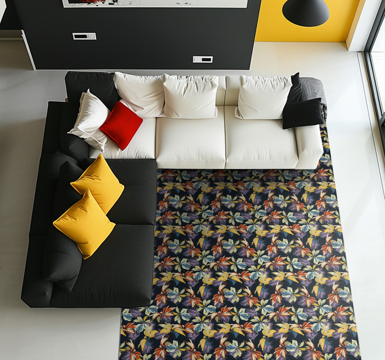 Alfombra vinílica flores botánico tropical - TenVinilo