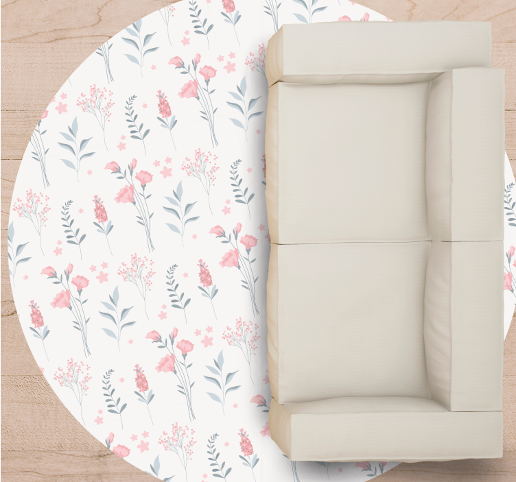 Alfombra vinílica flores composición con estampado floral - TenVinilo