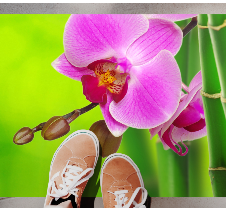 Alfombra vinílica flores delicia de la flor de la orquídea - TenVinilo