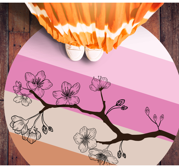 Alfombra vinílica flores elegancia de flor de cerezo - TenVinilo