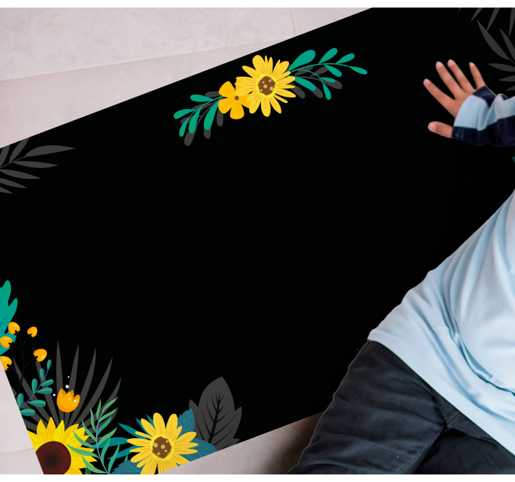 Alfombra vinílica flores exhibición floral brillante - TenVinilo