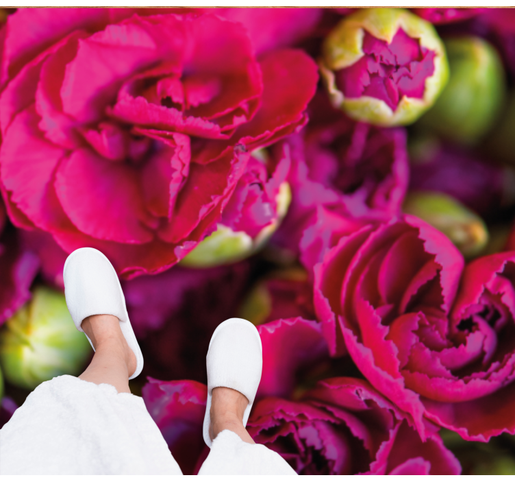 Alfombra vinílica flores flores exuberantes - TenVinilo