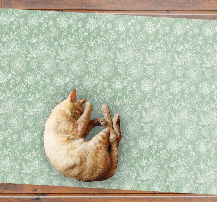 Alfombra vinilo flores superficie de Elegancia Floral - TenVinilo