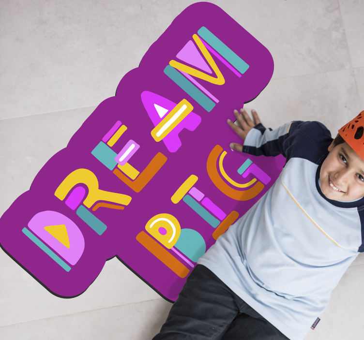 Alfombra vinílica frase dream big - TenVinilo