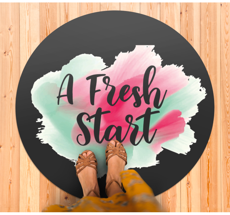 Alfombra vinílica frase un nuevo comienzo - TenVinilo