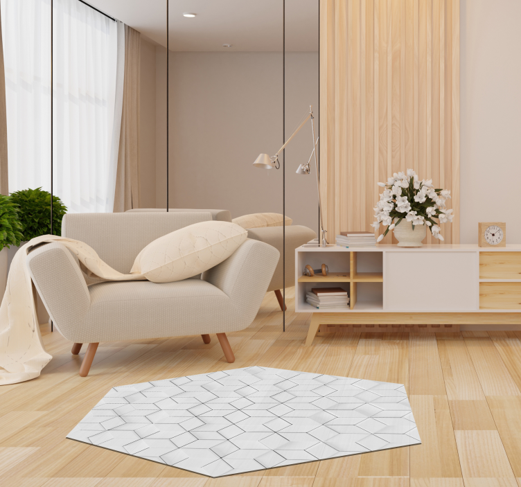 Alfombra vinilica geométrica efecto relieve - TenVinilo