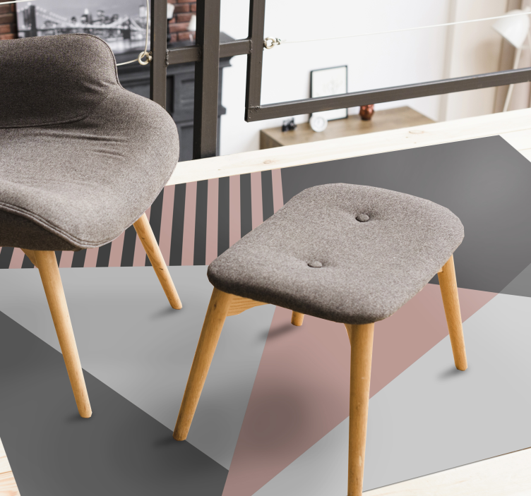 Alfombra vinílica moderna motivo geométrico triangular - TenVinilo