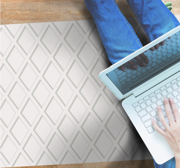 Alfombra de vinilo geométrica Patrón 3d rombo "hamptons" - TenVinilo