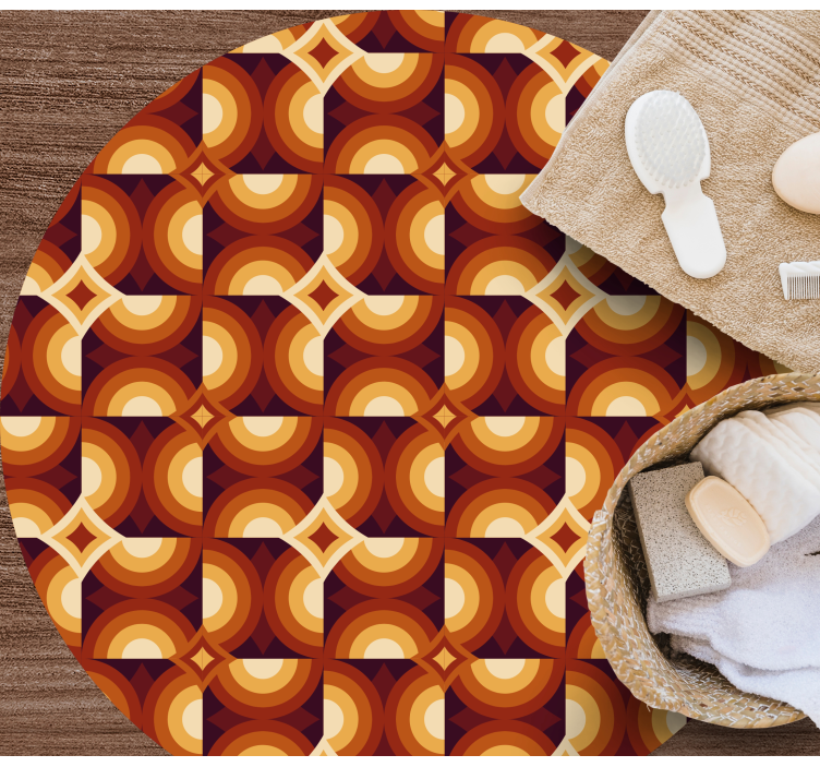 Alfombra vinílica geométrica patrón de círculo vibrante - TenVinilo