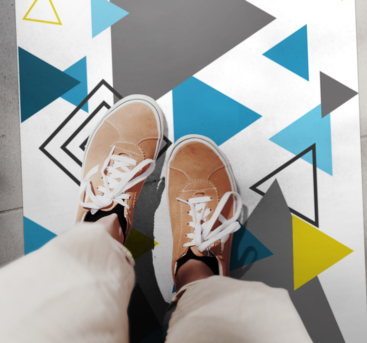 Alfombra vinílica geométrica patrón de triángulos abstractos - TenVinilo