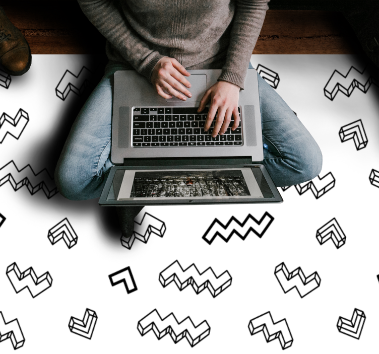 Alfombra vinílica infantil patrones angulares audaces - TenVinilo