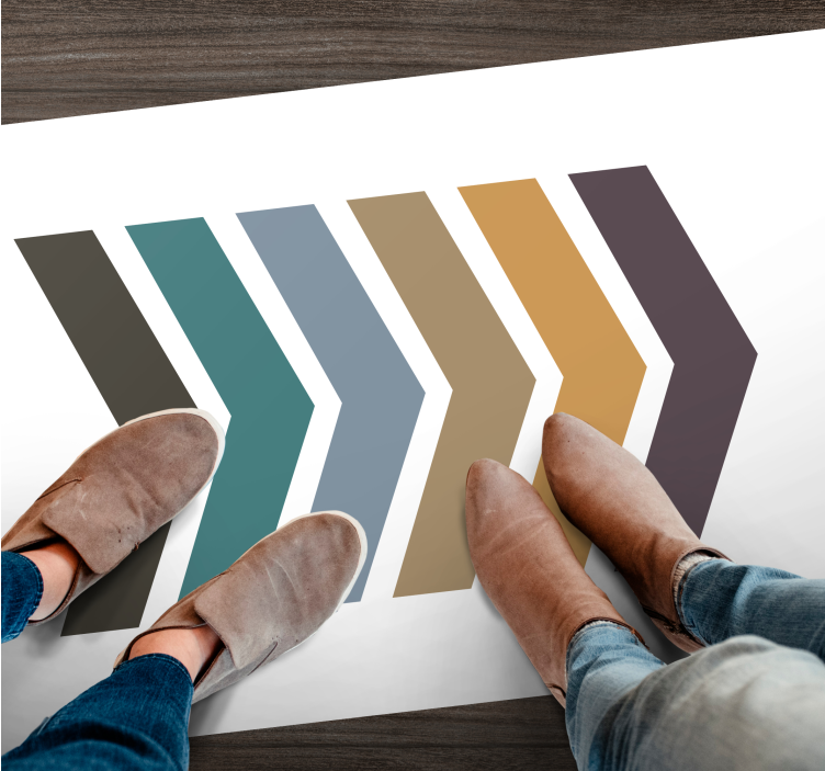 Alfombra vinílica minimalista rayas con patrón de chevron - TenVinilo